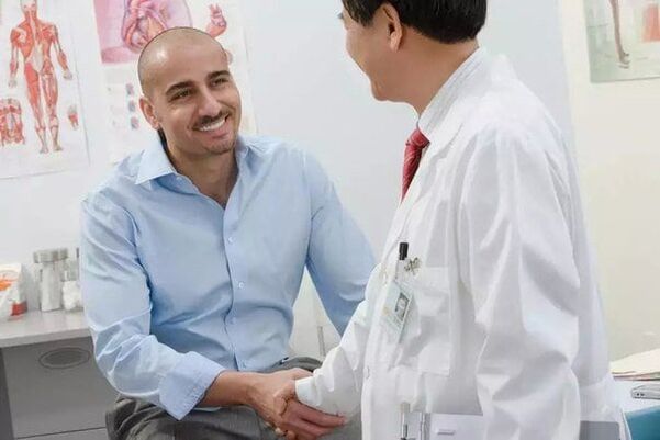 the patient thanks the doctor for the penis enlargement surgery