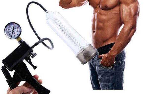 The vacuum pump helps to temporarily increase the size of the penis